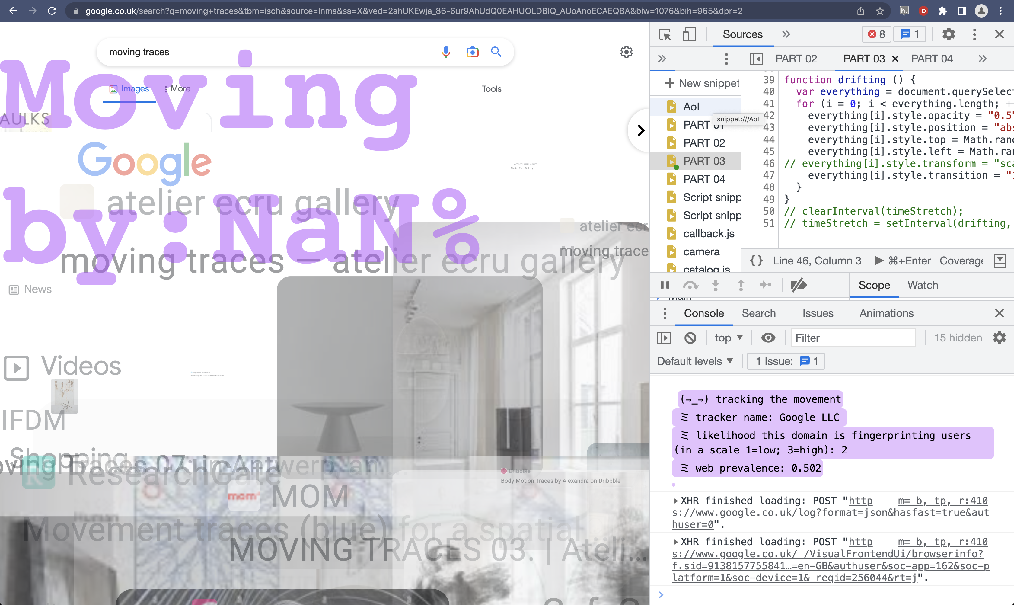 Screenshot for troubling AI gallery