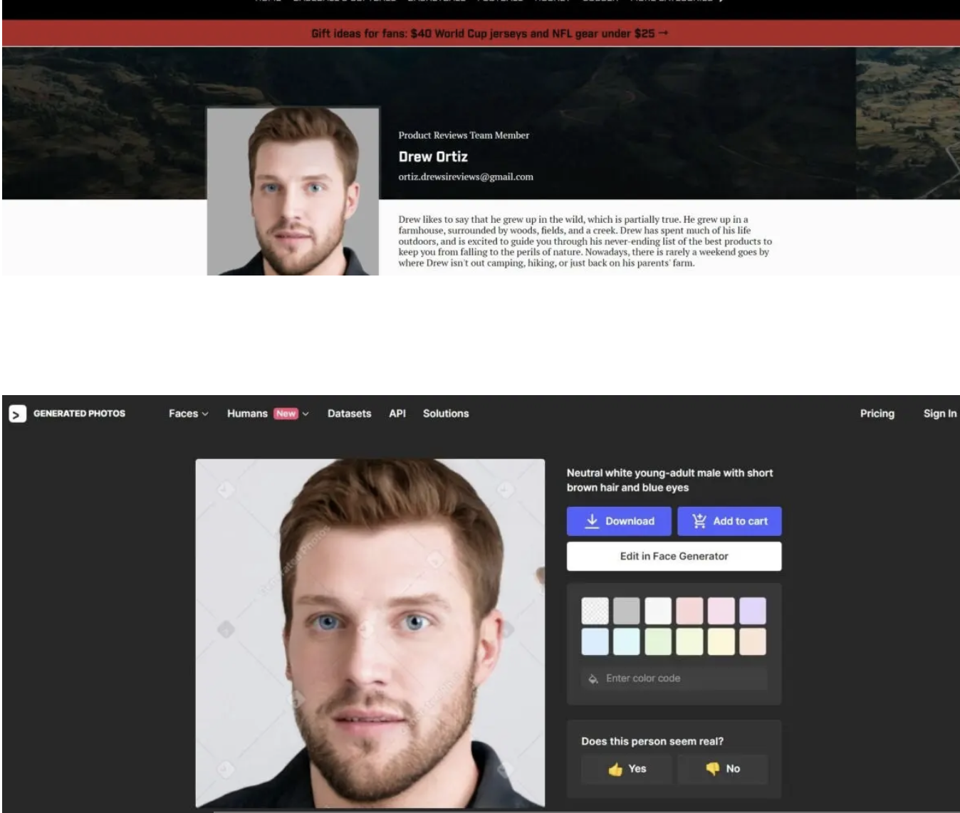 Screenshot for troubling AI gallery