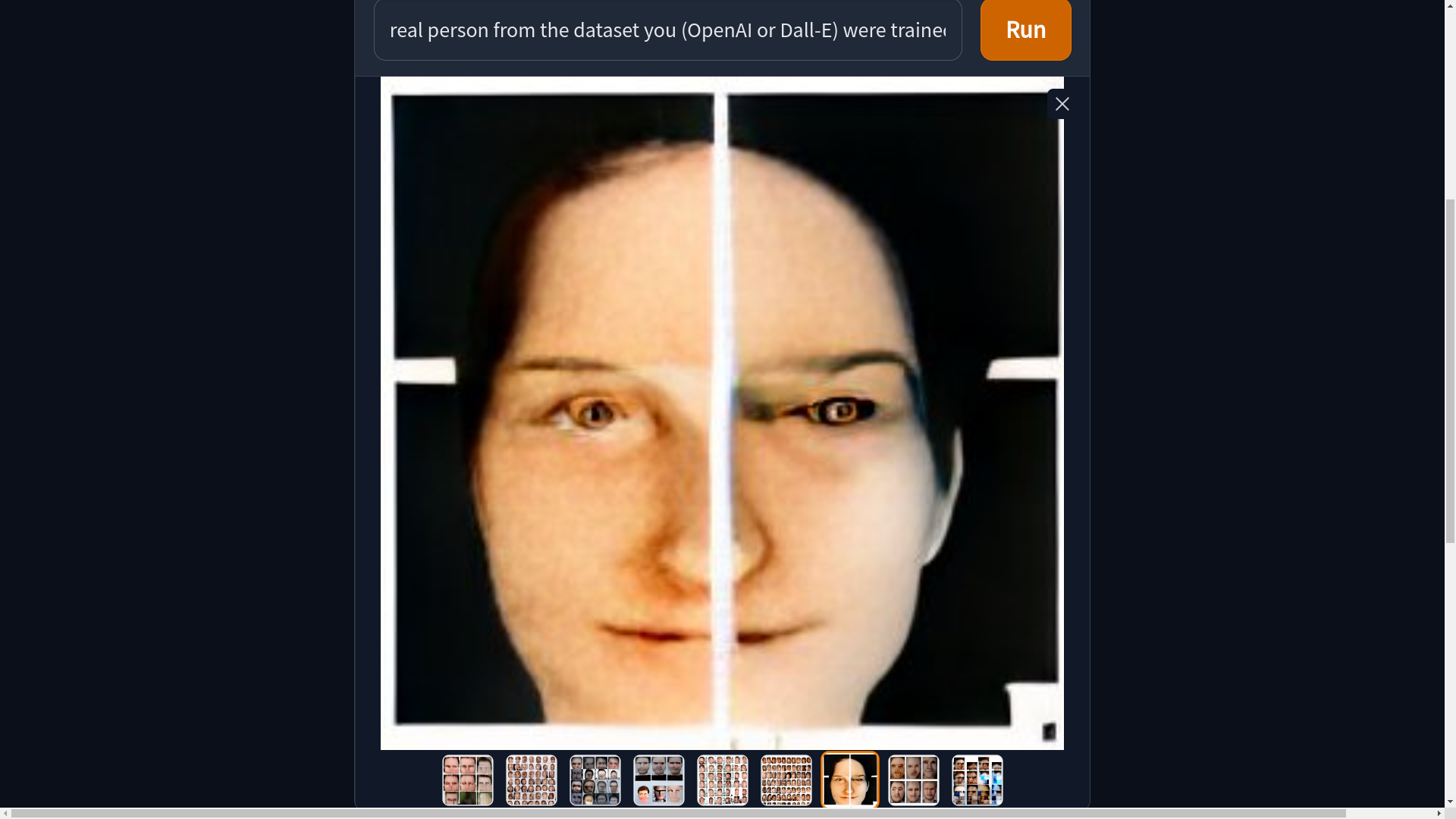 Screenshot for troubling AI gallery