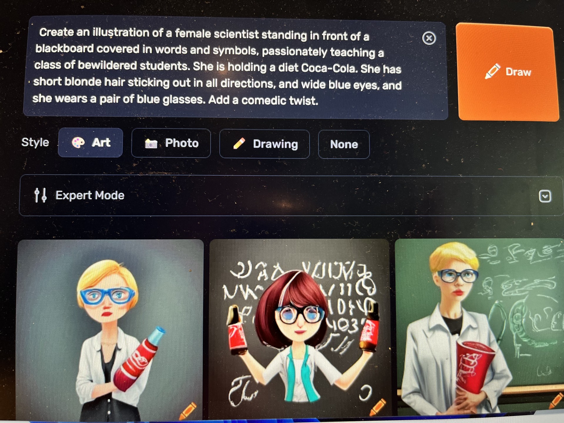 Screenshot for troubling AI gallery